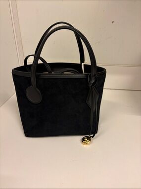 Liffner Sprout Tote Micro blk suede NWT has dust cover and strap